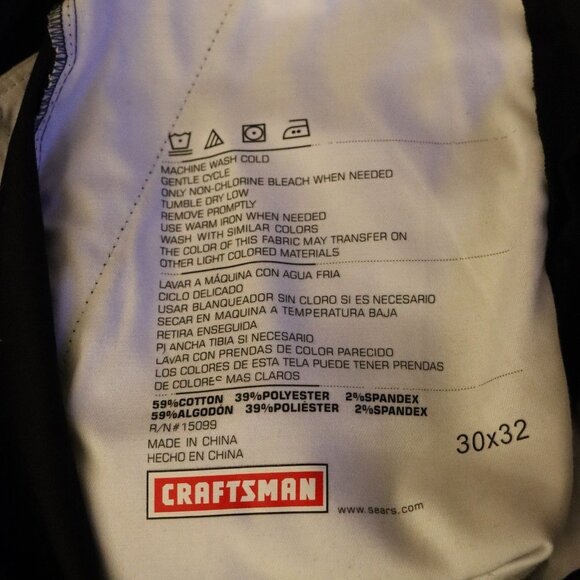 Craftsman Black Carpenter Work Pants 30x32 with lots of pockets! NWOT - Picture 3 of 5